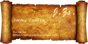 Janky Zsófia névjegykártya