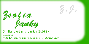 zsofia janky business card