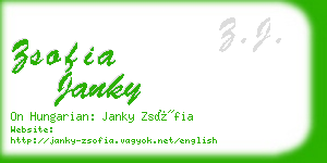 zsofia janky business card